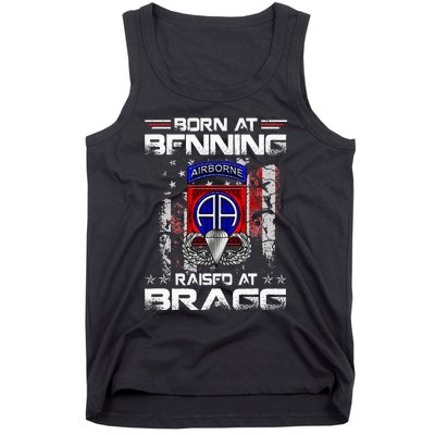 Born At Ft Benning Raised Fort Bragg Airborne Veterans Day Tank Top