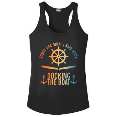 Boating Art For Women Boater Pontoon Boat Lover Ladies PosiCharge Competitor Racerback Tank