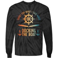 Boating Art For Women Boater Pontoon Boat Lover Tie-Dye Long Sleeve Shirt