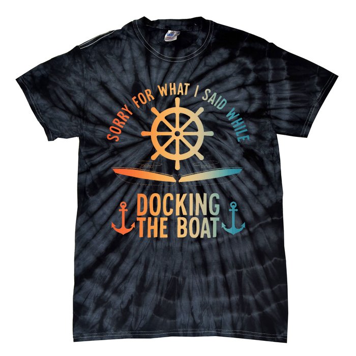 Boating Art For Women Boater Pontoon Boat Lover Tie-Dye T-Shirt