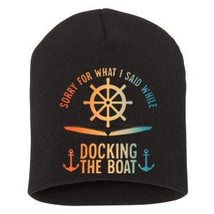 Boating Art For Women Boater Pontoon Boat Lover Short Acrylic Beanie