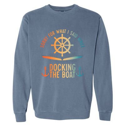 Boating Art For Women Boater Pontoon Boat Lover Garment-Dyed Sweatshirt