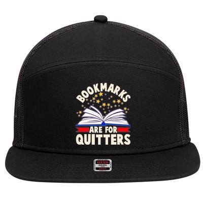 Bookmarks Are For Quitters Book Lover Reading Fan 7 Panel Mesh Trucker Snapback Hat