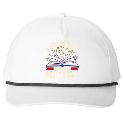 Bookmarks Are For Quitters Book Lover Reading Fan Snapback Five-Panel Rope Hat