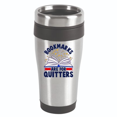 Bookmarks Are For Quitters Book Lover Reading Fan 16oz Travel Tumbler