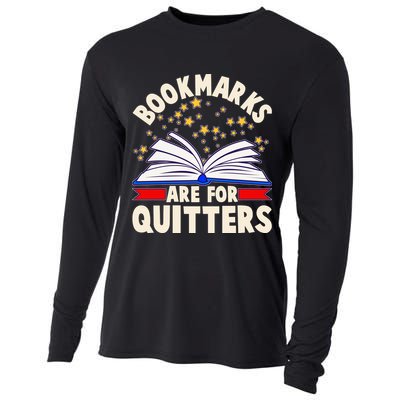 Bookmarks Are For Quitters Book Lover Reading Fan Cooling Performance Long Sleeve Crew