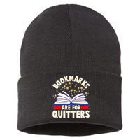 Bookmarks Are For Quitters Book Lover Reading Fan Sustainable Knit Beanie
