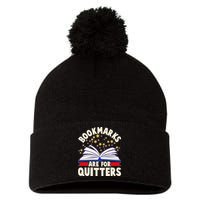 Bookmarks Are For Quitters Book Lover Reading Fan Pom Pom 12in Knit Beanie