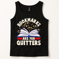 Bookmarks Are For Quitters Book Lover Reading Fan Tank Top