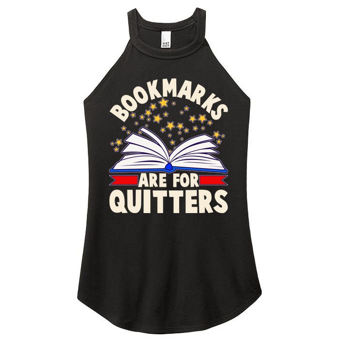 Bookmarks Are For Quitters Book Lover Reading Fan Women's Perfect Tri Rocker Tank