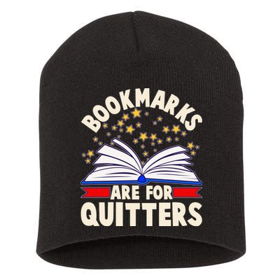 Bookmarks Are For Quitters Book Lover Reading Fan Short Acrylic Beanie