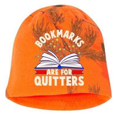 Bookmarks Are For Quitters Book Lover Reading Fan Kati - Camo Knit Beanie