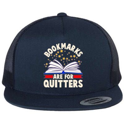 Bookmarks Are For Quitters Book Lover Reading Fan Flat Bill Trucker Hat