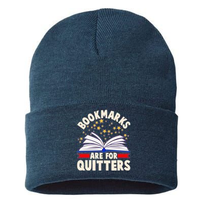 Bookmarks Are For Quitters Book Lover Reading Fan Sustainable Knit Beanie