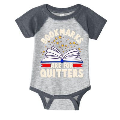 Bookmarks Are For Quitters Book Lover Reading Fan Infant Baby Jersey Bodysuit