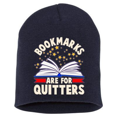 Bookmarks Are For Quitters Book Lover Reading Fan Short Acrylic Beanie