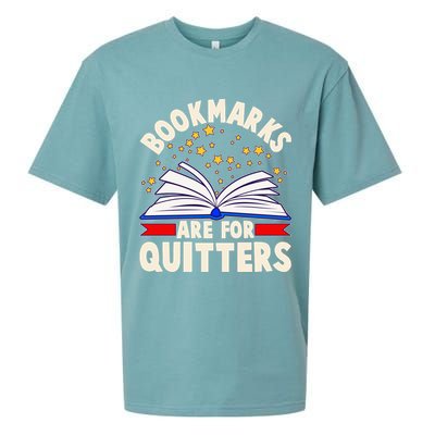 Bookmarks Are For Quitters Book Lover Reading Fan Sueded Cloud Jersey T-Shirt