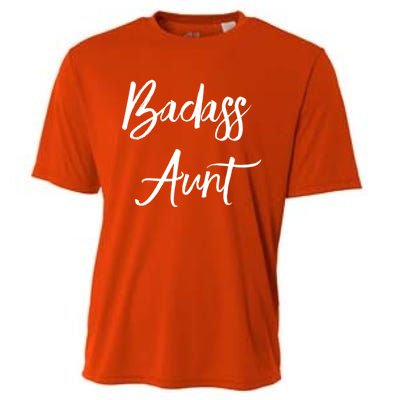 Badass Aunt Funny Gag Gift For Auntie From Niece Nephew Gift Cooling Performance Crew T-Shirt