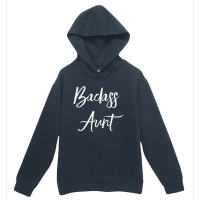 Badass Aunt Funny Gag Gift For Auntie From Niece Nephew Gift Urban Pullover Hoodie