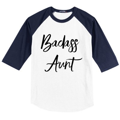 Badass Aunt Funny Gag Gift For Auntie From Niece Nephew Gift Baseball Sleeve Shirt