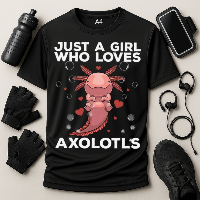 Best Axolotl For  Girls Salamander Kawaii Axolotl Lover  Cooling Performance Crew T-Shirt