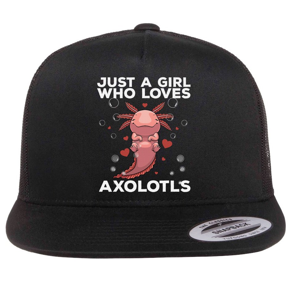 Best Axolotl For  Girls Salamander Kawaii Axolotl Lover  Flat Bill Trucker Hat