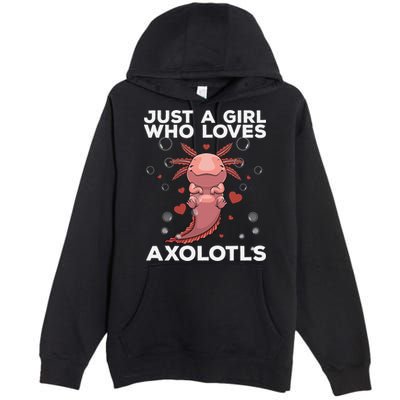 Best Axolotl For  Girls Salamander Kawaii Axolotl Lover  Premium Pullover Hoodie