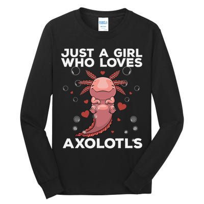 Best Axolotl For  Girls Salamander Kawaii Axolotl Lover  Tall Long Sleeve T-Shirt
