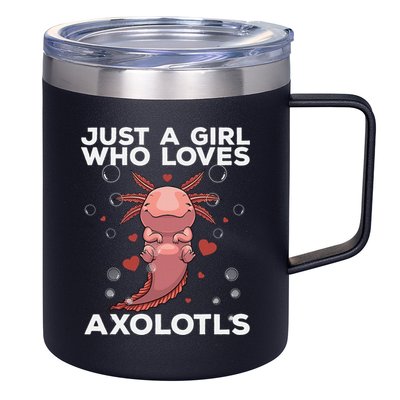 Best Axolotl For  Girls Salamander Kawaii Axolotl Lover  12oz Stainless Steel Coffee Mug