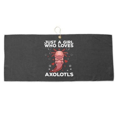 Best Axolotl For  Girls Salamander Kawaii Axolotl Lover  Large Microfiber Waffle Golf Towel