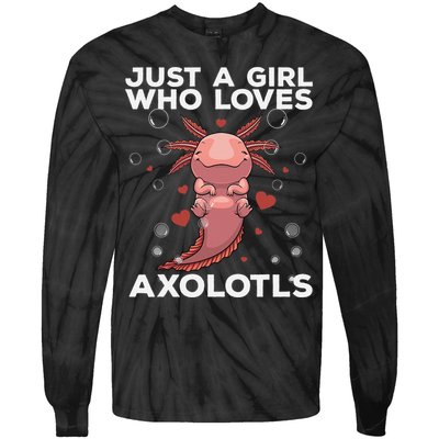 Best Axolotl For  Girls Salamander Kawaii Axolotl Lover  Tie-Dye Long Sleeve Shirt