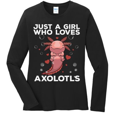 Best Axolotl For  Girls Salamander Kawaii Axolotl Lover  Ladies Long Sleeve Shirt