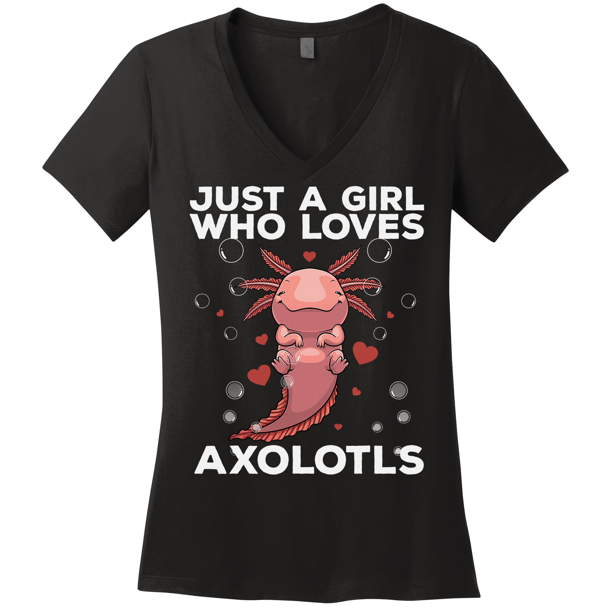 Best Axolotl For  Girls Salamander Kawaii Axolotl Lover  Women's V-Neck T-Shirt