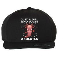 Best Axolotl For  Girls Salamander Kawaii Axolotl Lover  Wool Snapback Cap