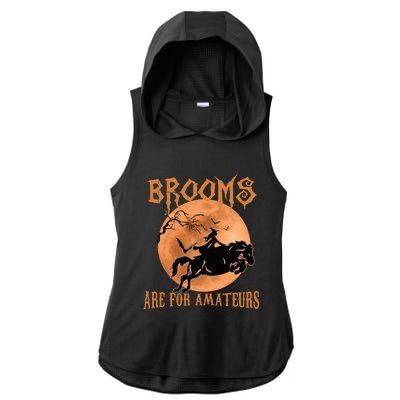 Brooms Are For Amateurs Horse Riding Funny Halloween Costume Ladies PosiCharge Tri-Blend Wicking Draft Hoodie Tank