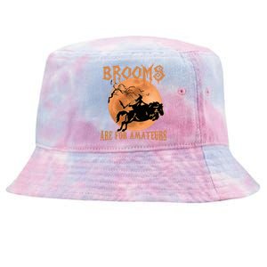 Brooms Are For Amateurs Horse Riding Funny Halloween Costume Tie-Dyed Bucket Hat