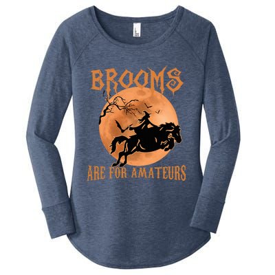 Brooms Are For Amateurs Horse Riding Funny Halloween Costume Women's Perfect Tri Tunic Long Sleeve Shirt