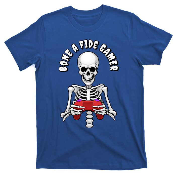 Bone A Fide Gamer Halloween Skeleton Gaming Gift T-Shirt