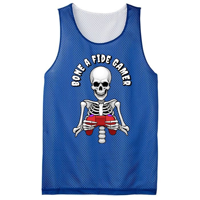 Bone A Fide Gamer Halloween Skeleton Gaming Gift Mesh Reversible Basketball Jersey Tank