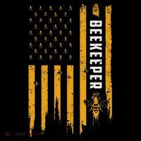 Beekeeping American Flag Honeycomb Honey Bees Beekeeper T-Shirt