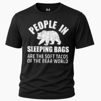 Bear Attack Funny Camping Hiking Tacos Cooling Performance Crew T-Shirt