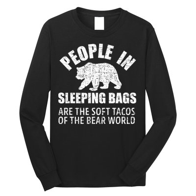 Bear Attack Funny Camping Hiking Tacos Long Sleeve Shirt