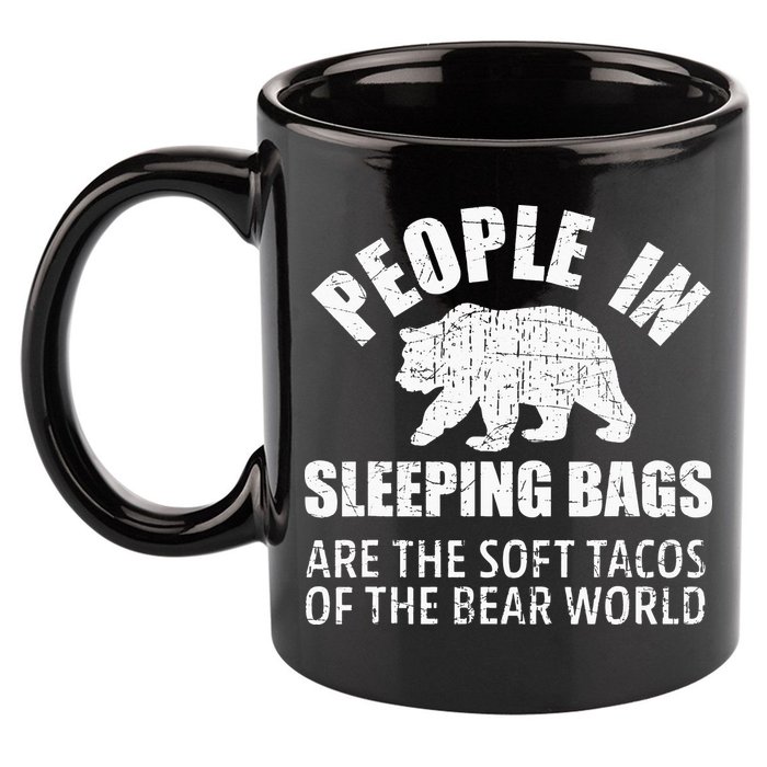 Bear Attack Funny Camping Hiking Tacos 11oz C Handle Ceramic Mug