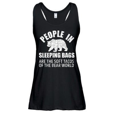 Bear Attack Funny Camping Hiking Tacos Ladies Essential Flowy Tank