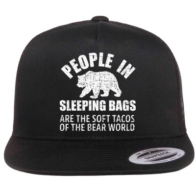 Bear Attack Funny Camping Hiking Tacos Flatbill Hat