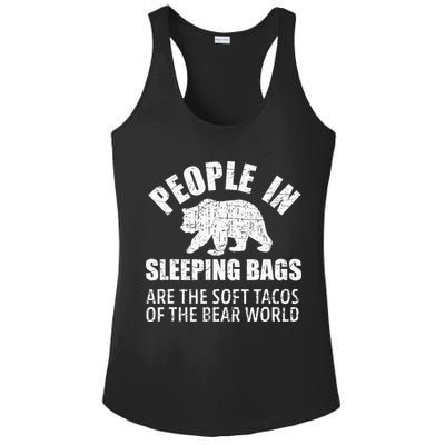 Bear Attack Funny Camping Hiking Tacos Ladies PosiCharge Competitor Racerback Tank