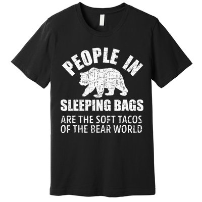 Bear Attack Funny Camping Hiking Tacos Premium T-Shirt