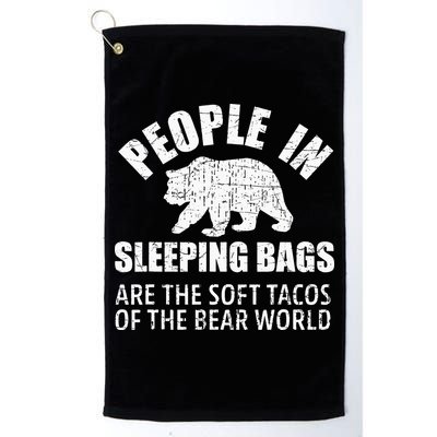 Bear Attack Funny Camping Hiking Tacos Golf Towel