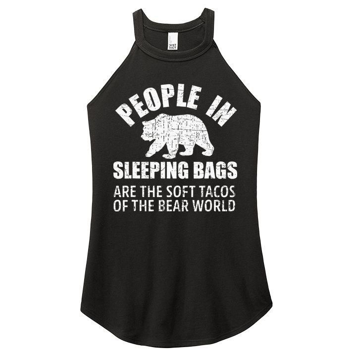 Bear Attack Funny Camping Hiking Tacos Women's Perfect Tri Rocker Tank