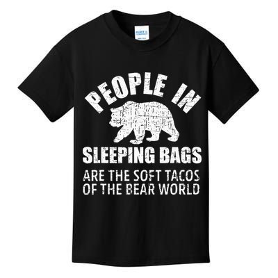 Bear Attack Funny Camping Hiking Tacos Kids T-Shirt